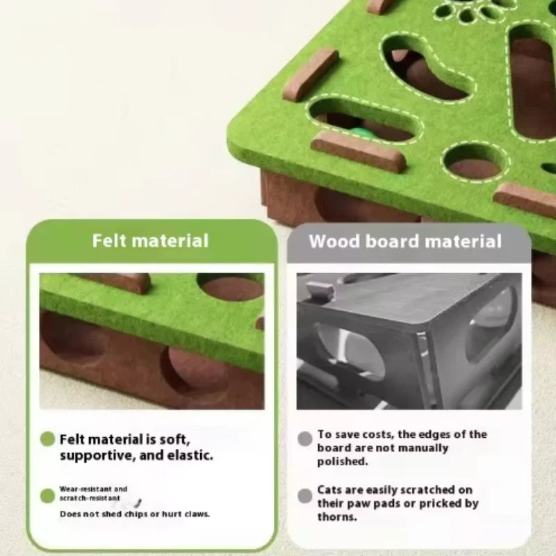 Juguete Puzzle Laberinto Gatos Fieltro Campana Bola