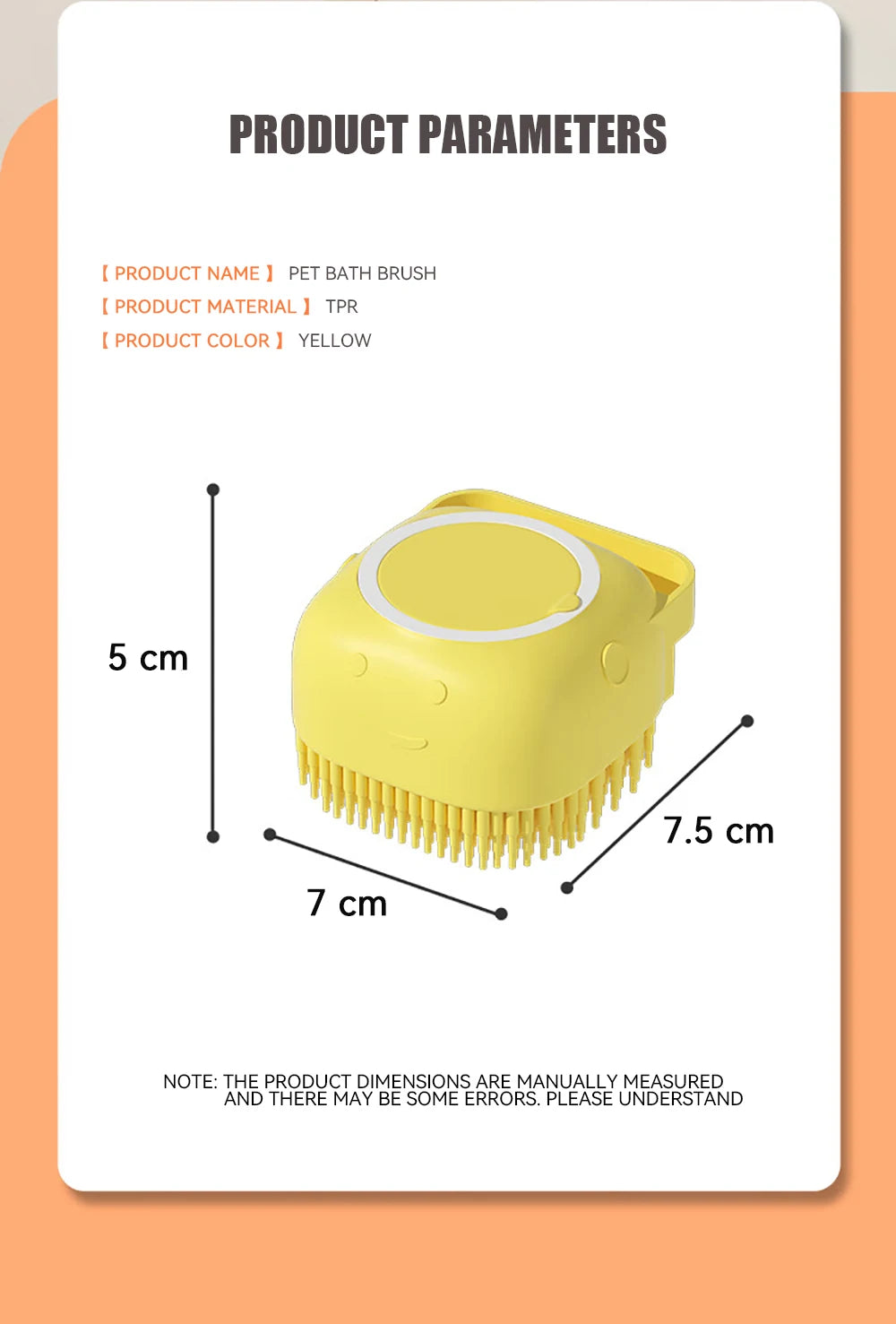 Cepillo Baño Perros Dispensador Champú 2 en 1