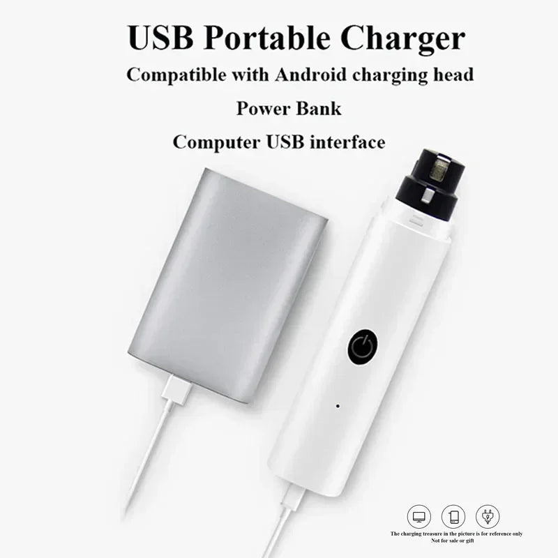 Coupe-ongles électrique pour chien - Rechargeable par USB avec lumière LED