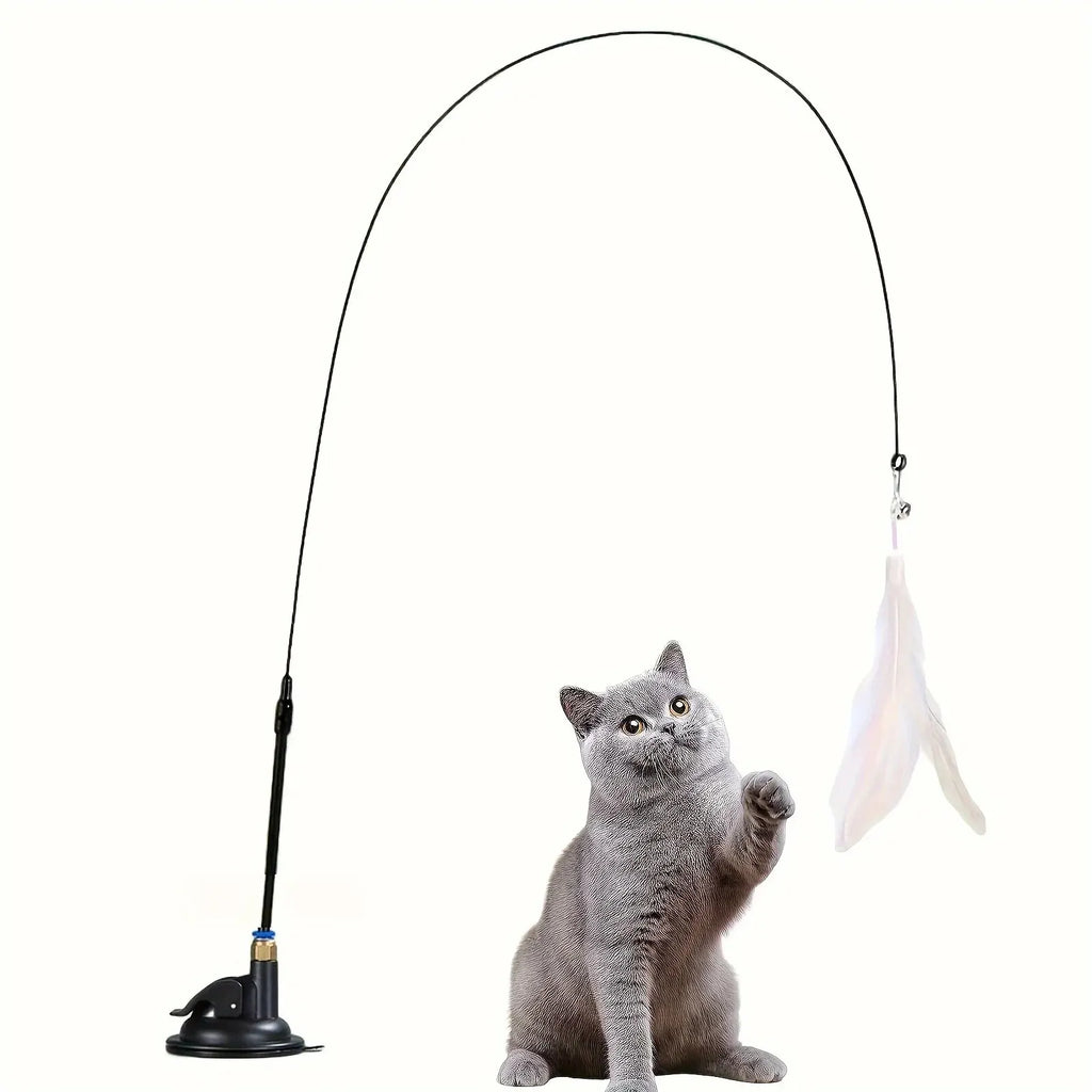 Juguete Interactivo Gatos Plumas Campana Varita