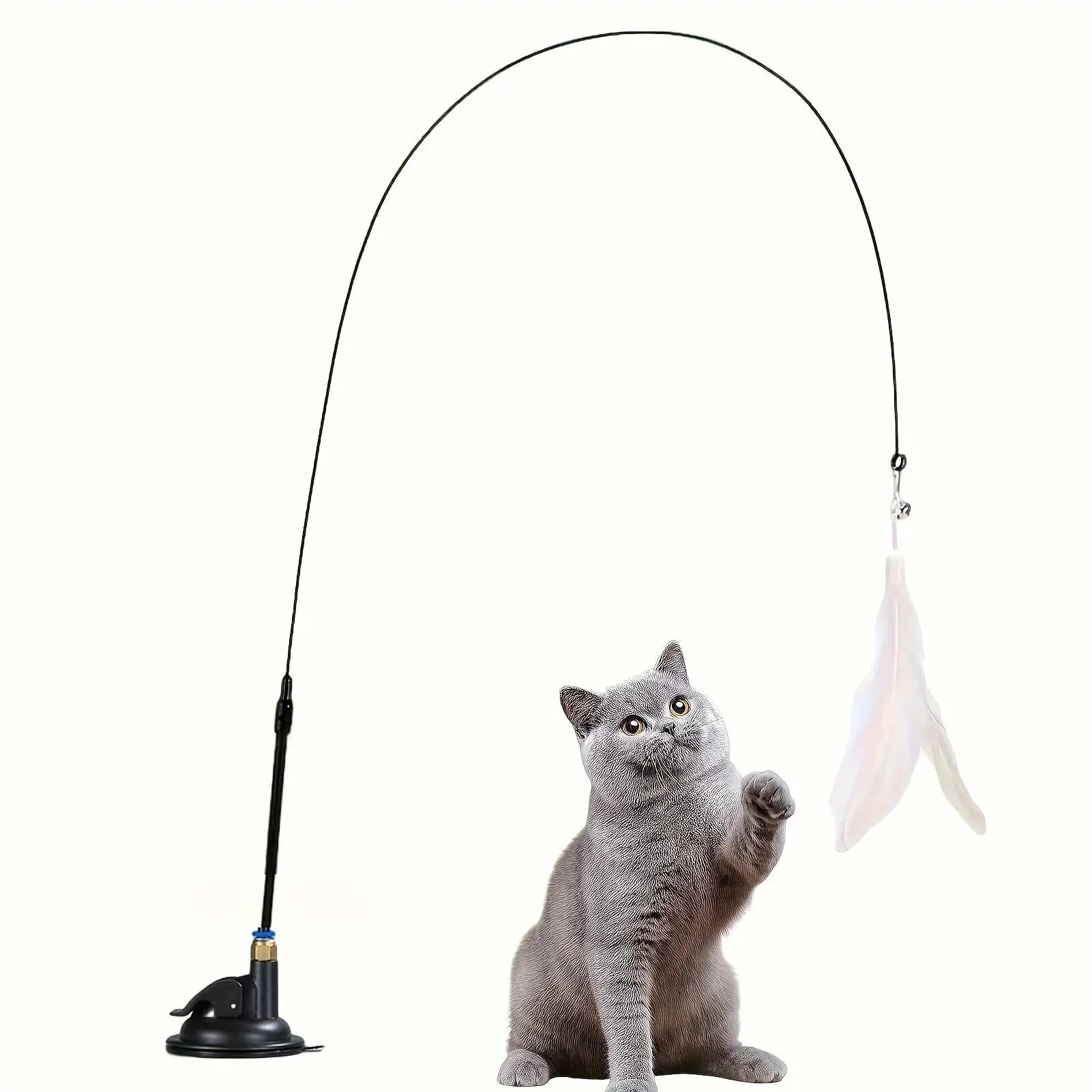 Juguete Interactivo Gatos Plumas Campana Varita