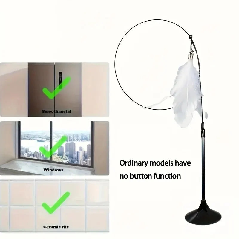 Juguete Interactivo Gatos Plumas Campana Varita
