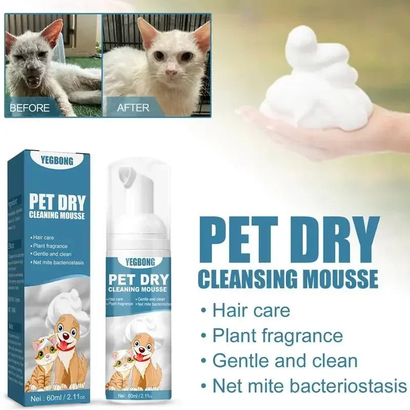 Dry Shampoo for Dogs and Cats - Waterless Cleaning Mousse
