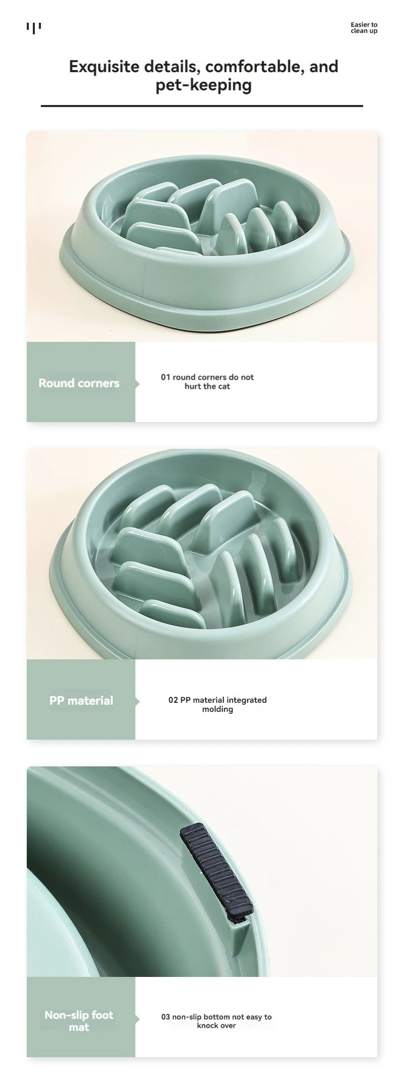 Distributeur de croquettes anti-glouton pour chiens et chats - Antidérapant