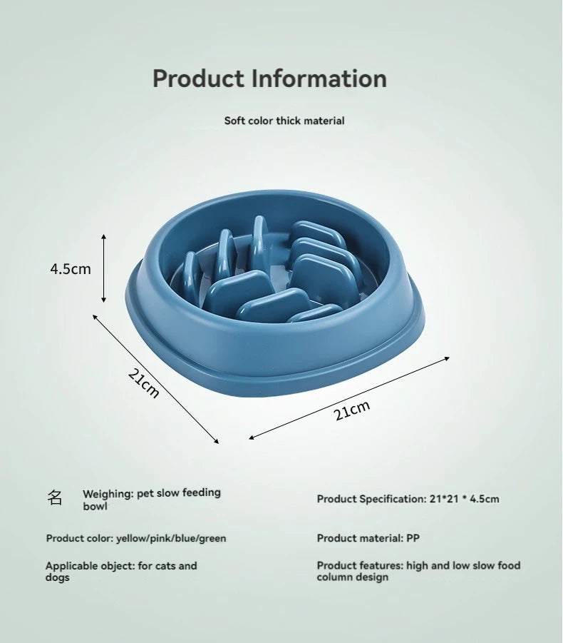 Distributeur de croquettes anti-glouton pour chiens et chats - Antidérapant