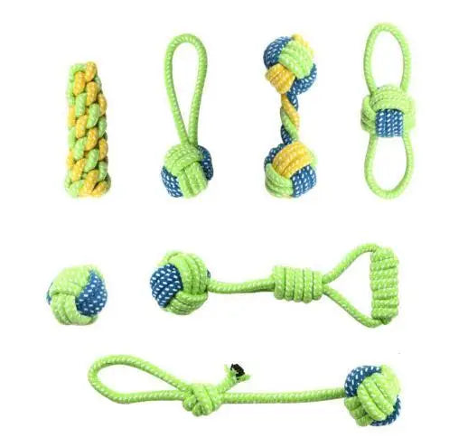 Juguete Cuerda Algodón Perros Set Pelota Dental
