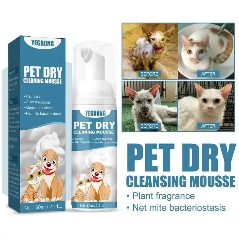 Dry Shampoo for Dogs and Cats - Waterless Cleaning Mousse