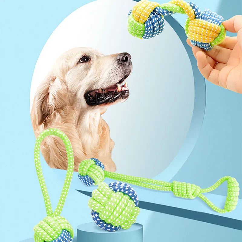Interactive Rope Toy for Dogs - Set with Ball and Toothbrush